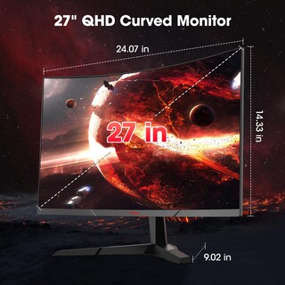 Foto 7 | Monitor para Videojuegos Koorui 27e6qca 27 Pulgadas Qhd 180 Hz Curvo con Adaptivesync - Venta Internacional