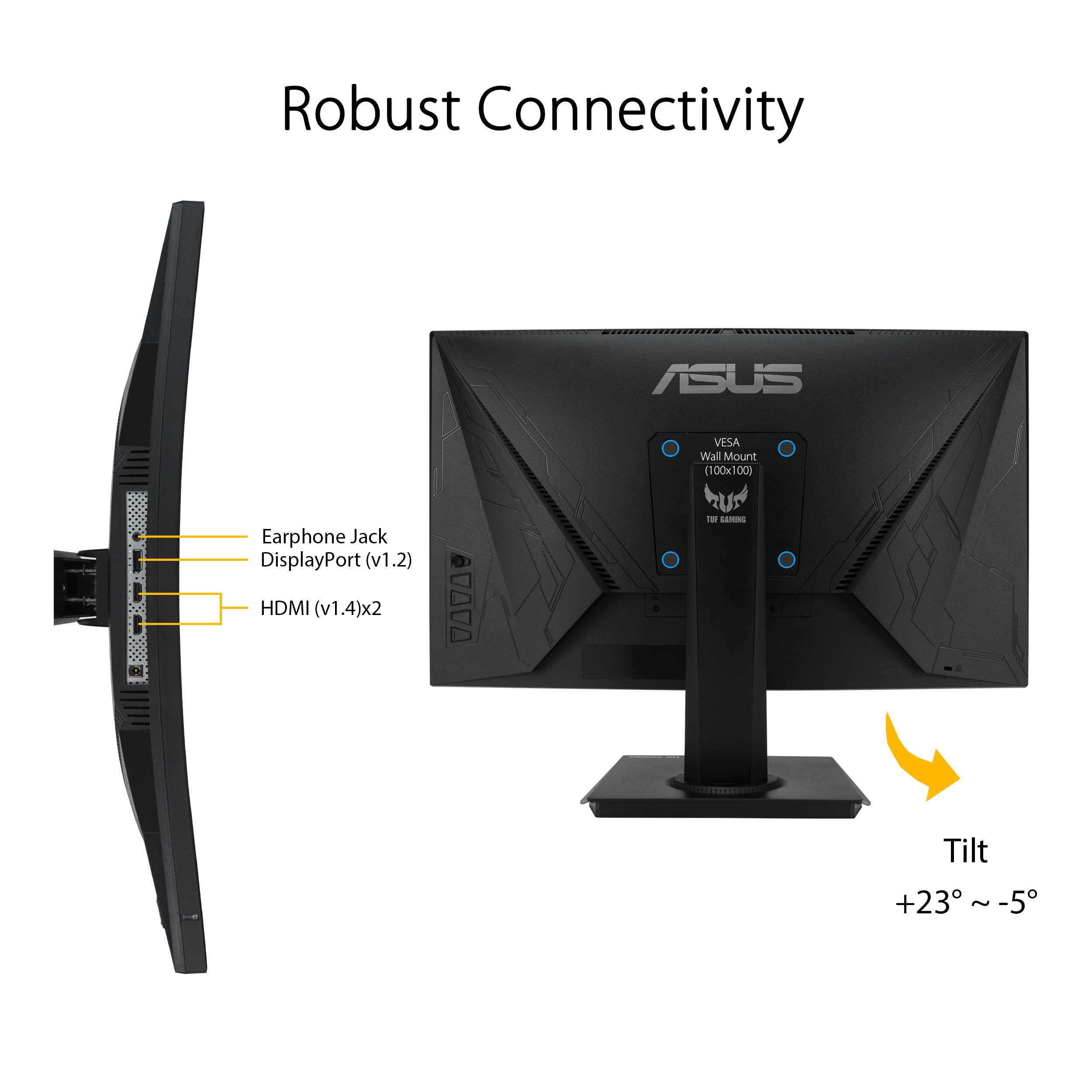 Foto 5 | Monitor Asus Tuf Gaming Vg24vqe De 23,6 Pulgadas, Fhd, 165 Hz, 1 Ms - Venta Internacional.