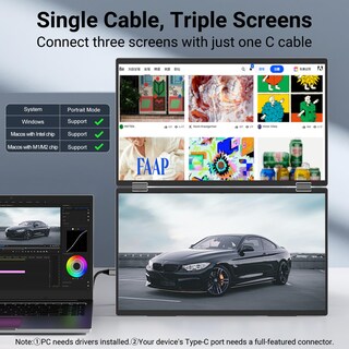 Foto 2 | Extensor De Pantalla Para Portátil Innoview De 15.6 Pulgadas Y 1080p Con Triple Monitor - Venta Internacional.