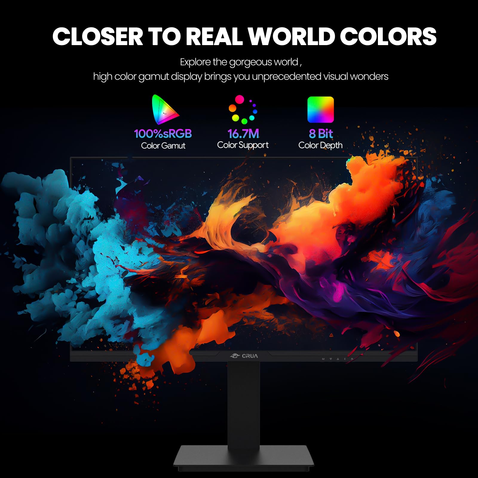 Foto 4 pulgar | Monitor Para Juegos Crua 24,5 Pulgadas, 144 Hz/165 Hz, Fhd 100% Srgb - Venta Internacional.