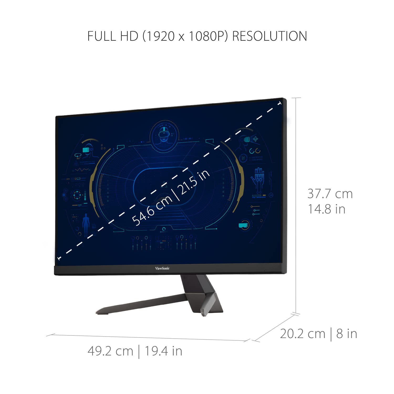 Foto 5 pulgar | Monitor Para Videojuegos Viewsonic Vx2267-mhd 22'' 1080p 100 Hz Freesync - Venta Internacional.