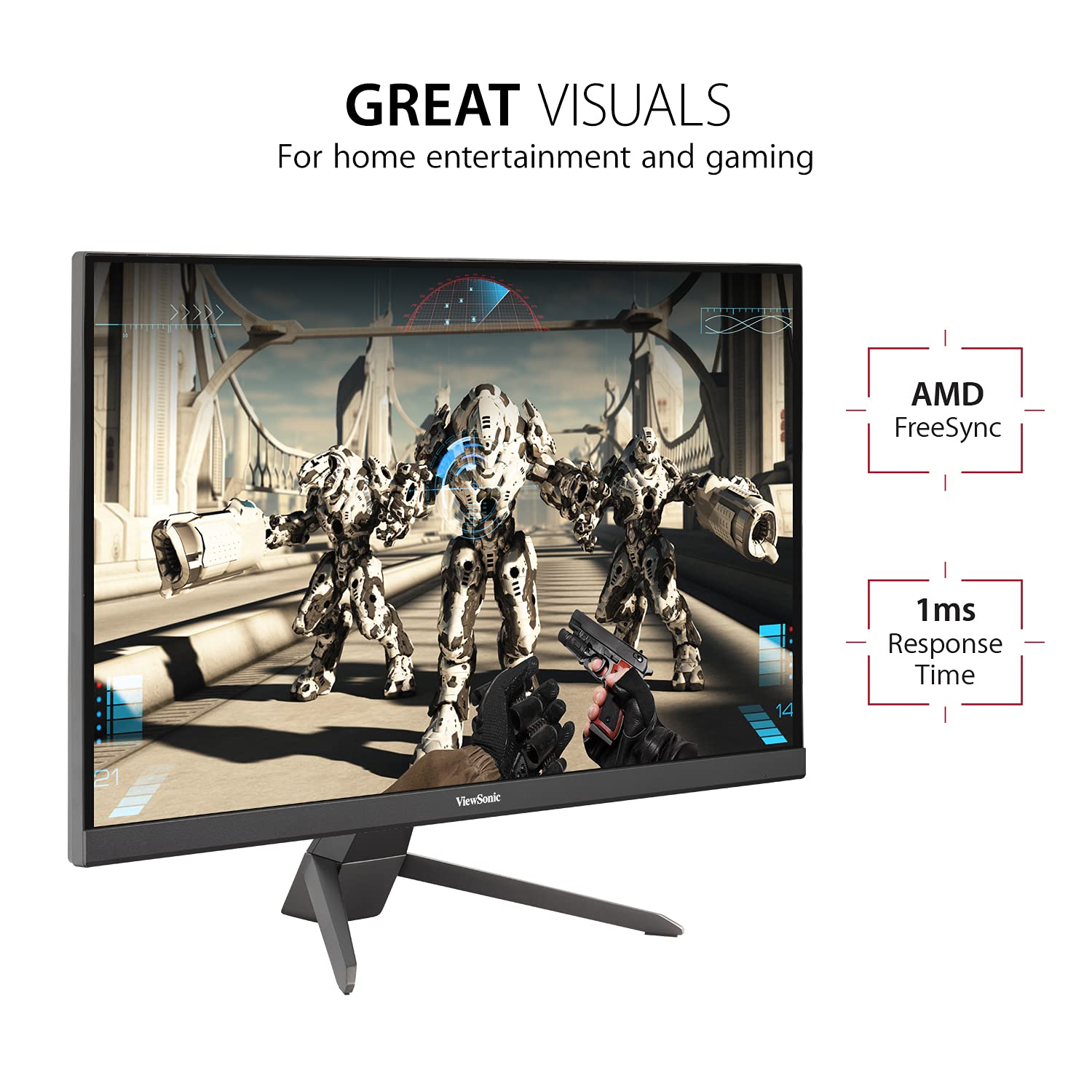 Foto 3 pulgar | Monitor Para Videojuegos Viewsonic Vx2467-mhd De 24 Pulgadas, 1080p, 100 Hz, 1 Ms - Venta Internacional.