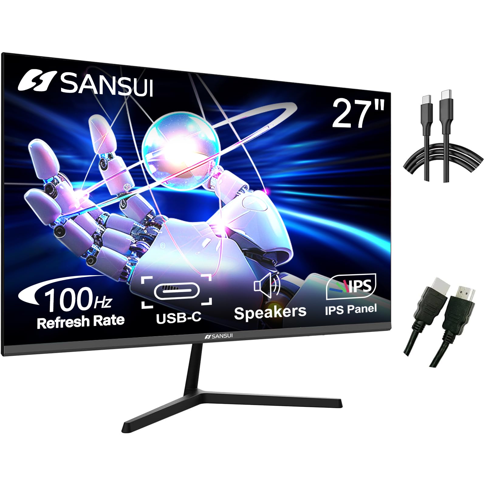 Monitor Sansui Ips 100 Hz Fhd Hdr Usb-c De 27 Pulgadas Con Altavoz - Venta Internacional.