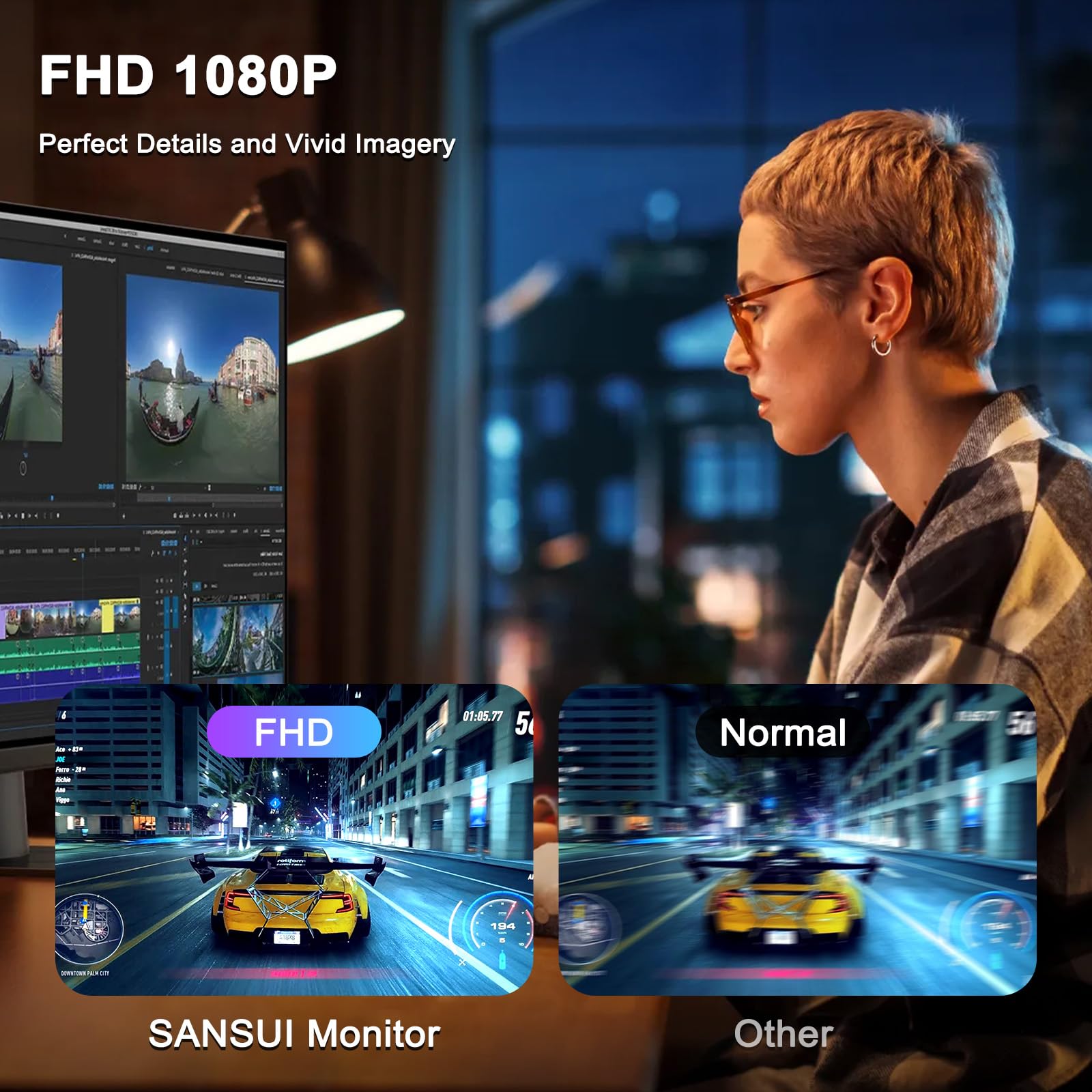 Foto 4 pulgar | Monitor Sansui Ips 100 Hz Fhd Hdr Usb-c De 27 Pulgadas Con Altavoz - Venta Internacional.