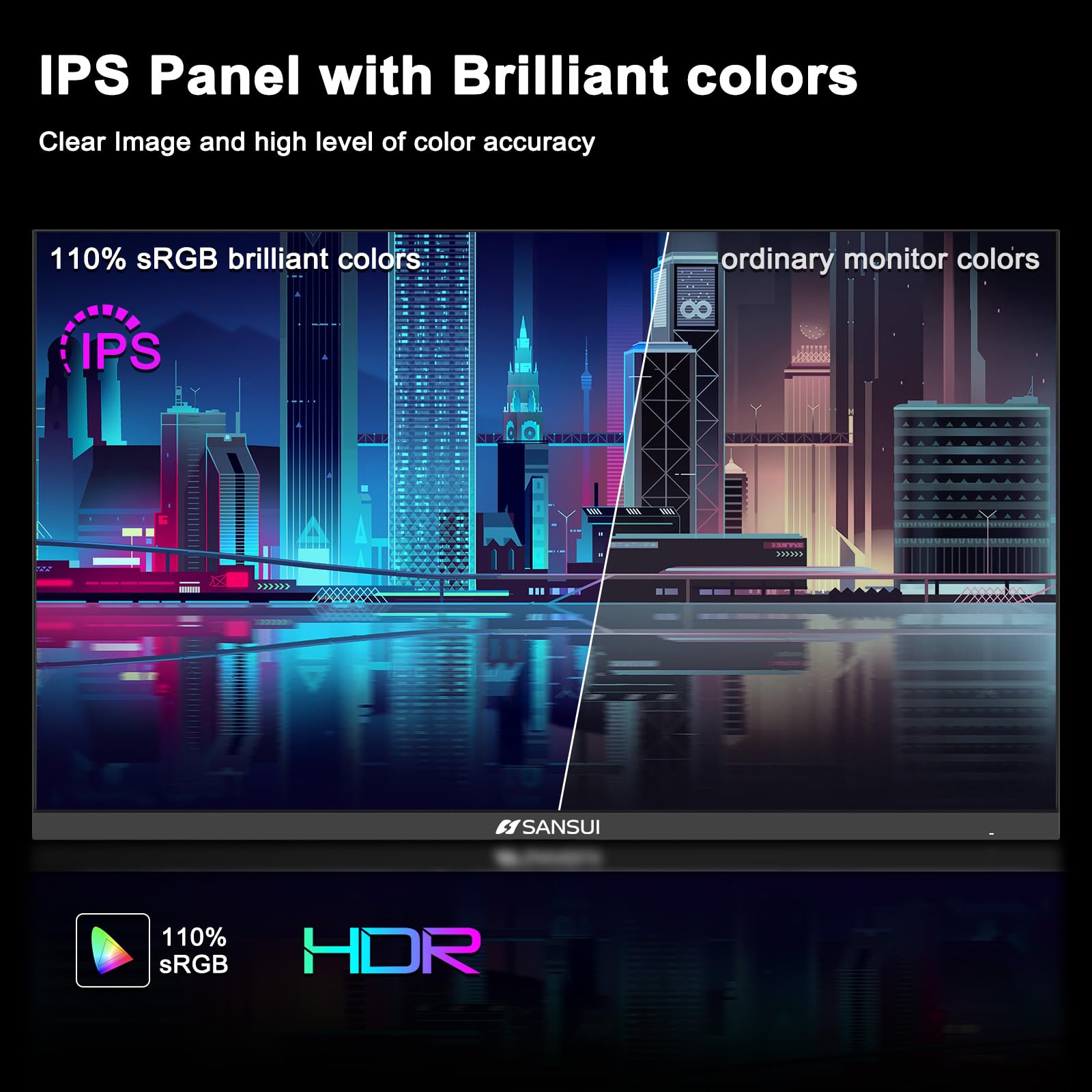 Foto 5 pulgar | Monitor Sansui Ips 100 Hz Fhd Hdr Usb-c De 27 Pulgadas Con Altavoz - Venta Internacional.