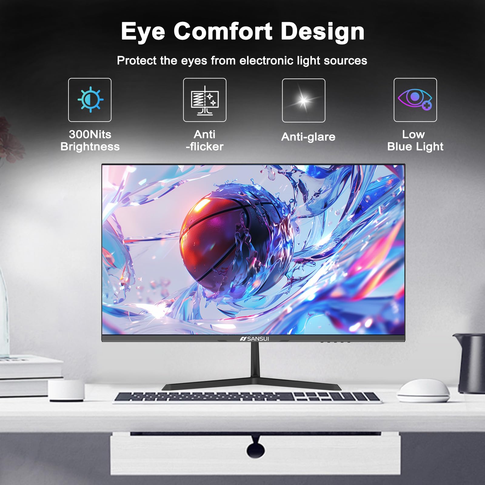 Foto 8 pulgar | Monitor Sansui Ips 100 Hz Fhd Hdr Usb-c De 27 Pulgadas Con Altavoz - Venta Internacional.