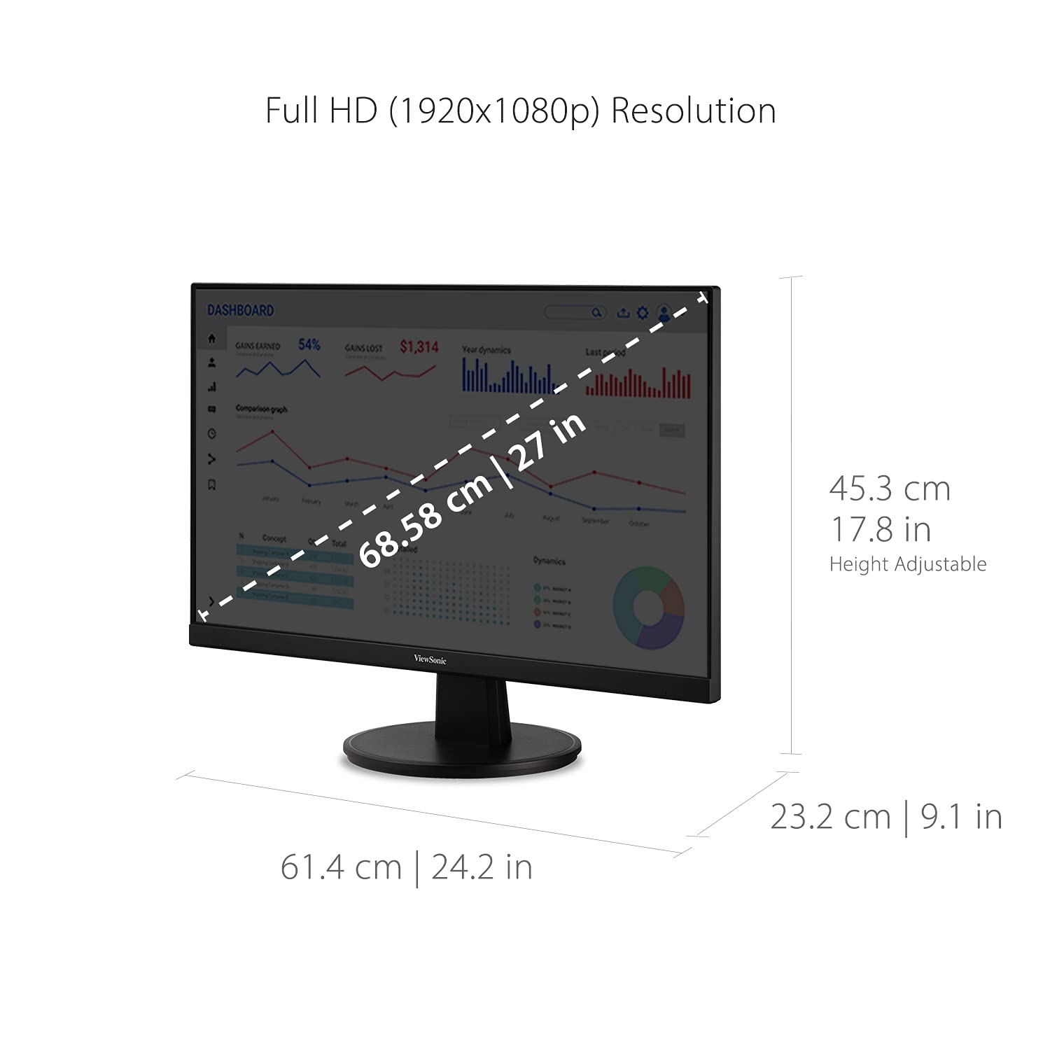 Foto 6 pulgar | Monitor Viewsonic Va2747-mh De 27'' Full Hd 1080p 100 Hz - Venta Internacional.