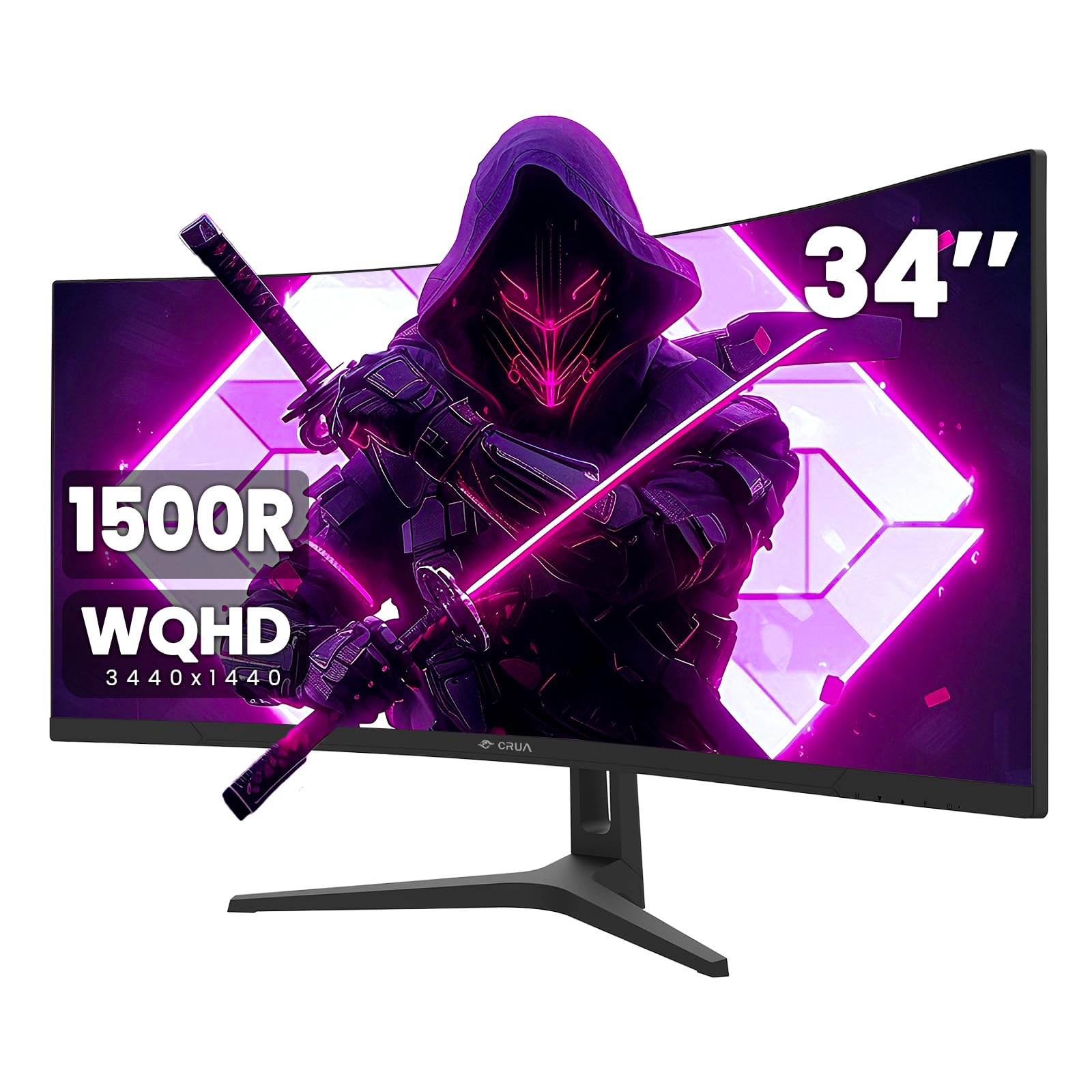 Foto 2 pulgar | Monitor Para Juegos Crua Ultrawide Wqhd De 34 Pulgadas 144 Hz/165 Hz 1500r - Venta Internacional.