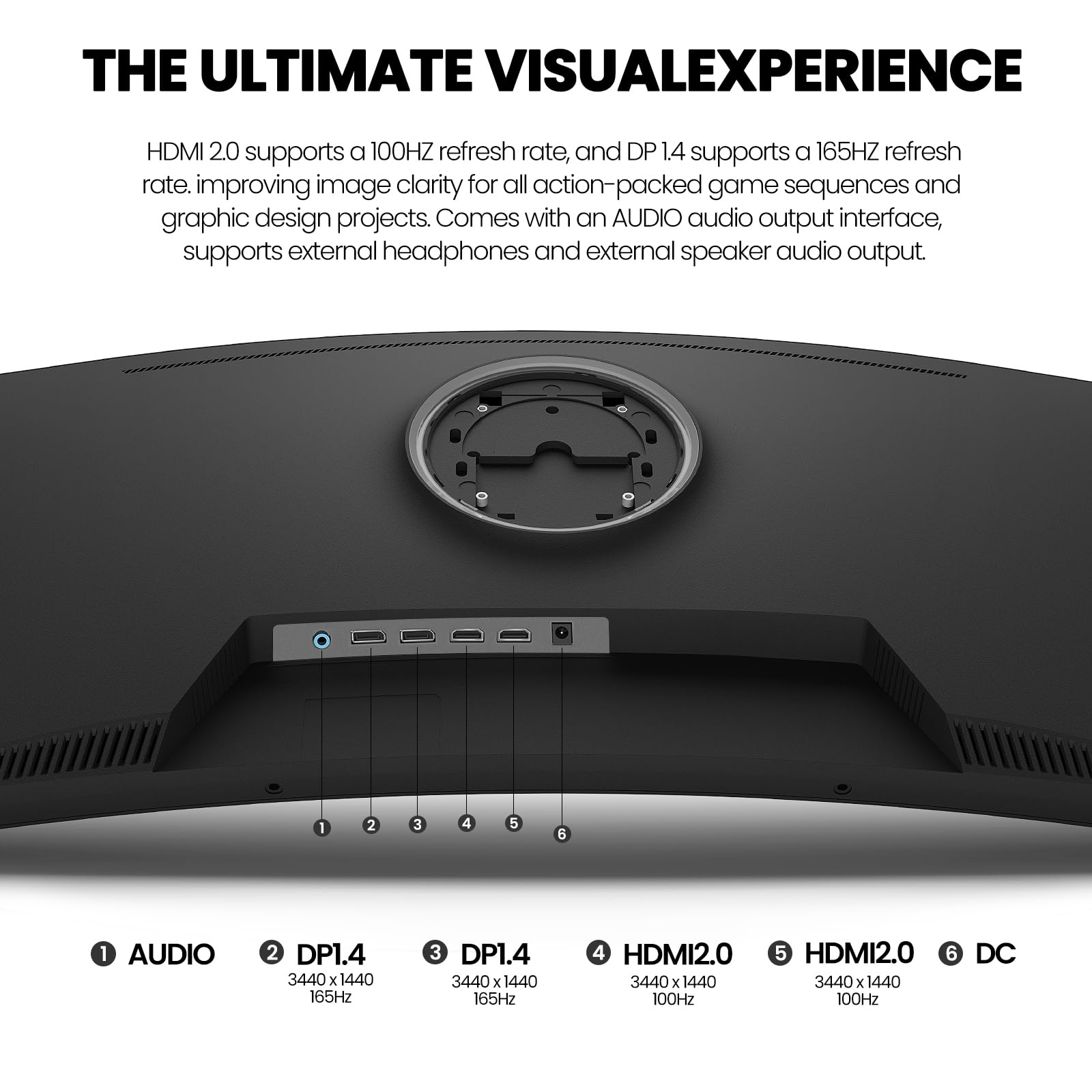 Foto 4 pulgar | Monitor Para Juegos Crua Ultrawide Wqhd De 34 Pulgadas 144 Hz/165 Hz 1500r - Venta Internacional.