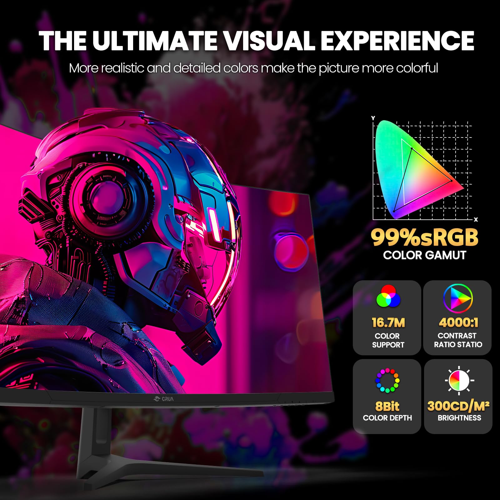 Foto 6 pulgar | Monitor Para Juegos Crua Ultrawide Wqhd De 34 Pulgadas 144 Hz/165 Hz 1500r - Venta Internacional.