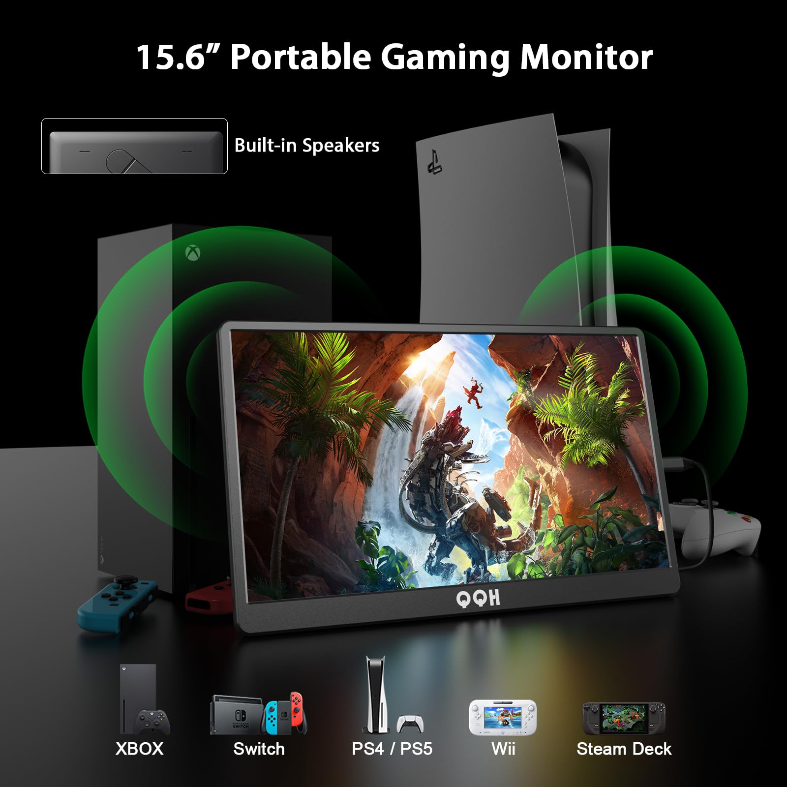 Foto 8 pulgar | Monitor Portátil Qqh 15.6 Fhd 1080p Ips Con Hdr Para Portátil - Venta Internacional.
