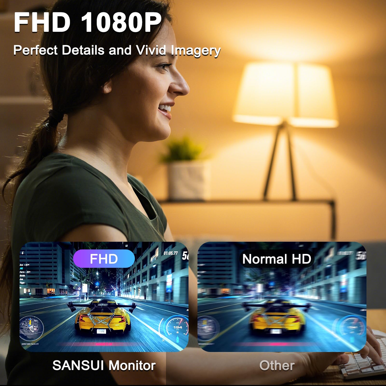 Foto 3 | Monitor Sansui Ips Fhd 1080p Hdr 75 Hz 1 Ms Con Altavoz De 24 Pulgadas - Venta Internacional.