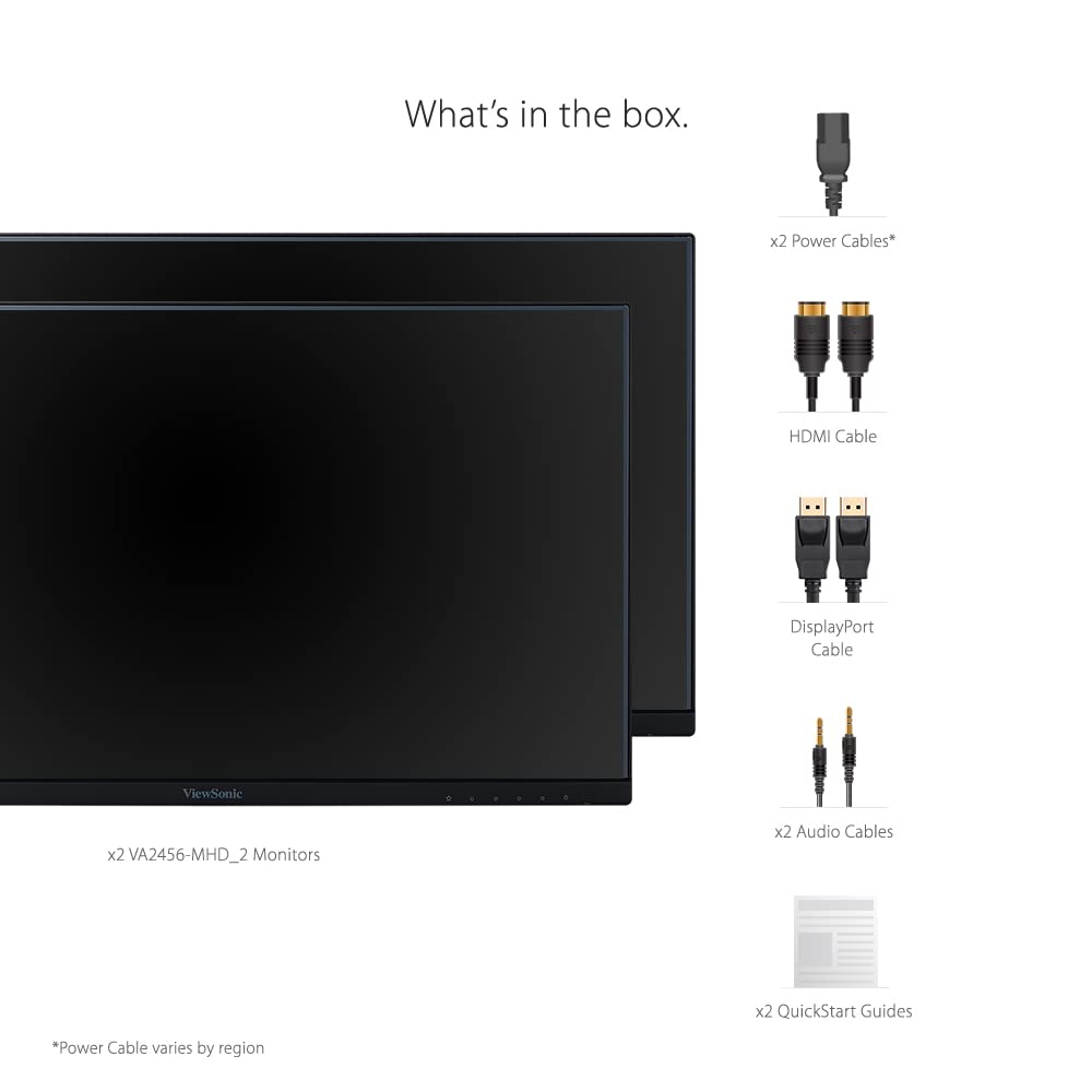 Foto 6 pulgar | Monitor Viewsonic Va2456-mhd_h2 1080p Ips De 24 Pulgadas (paquete Doble) - Venta Internacional.