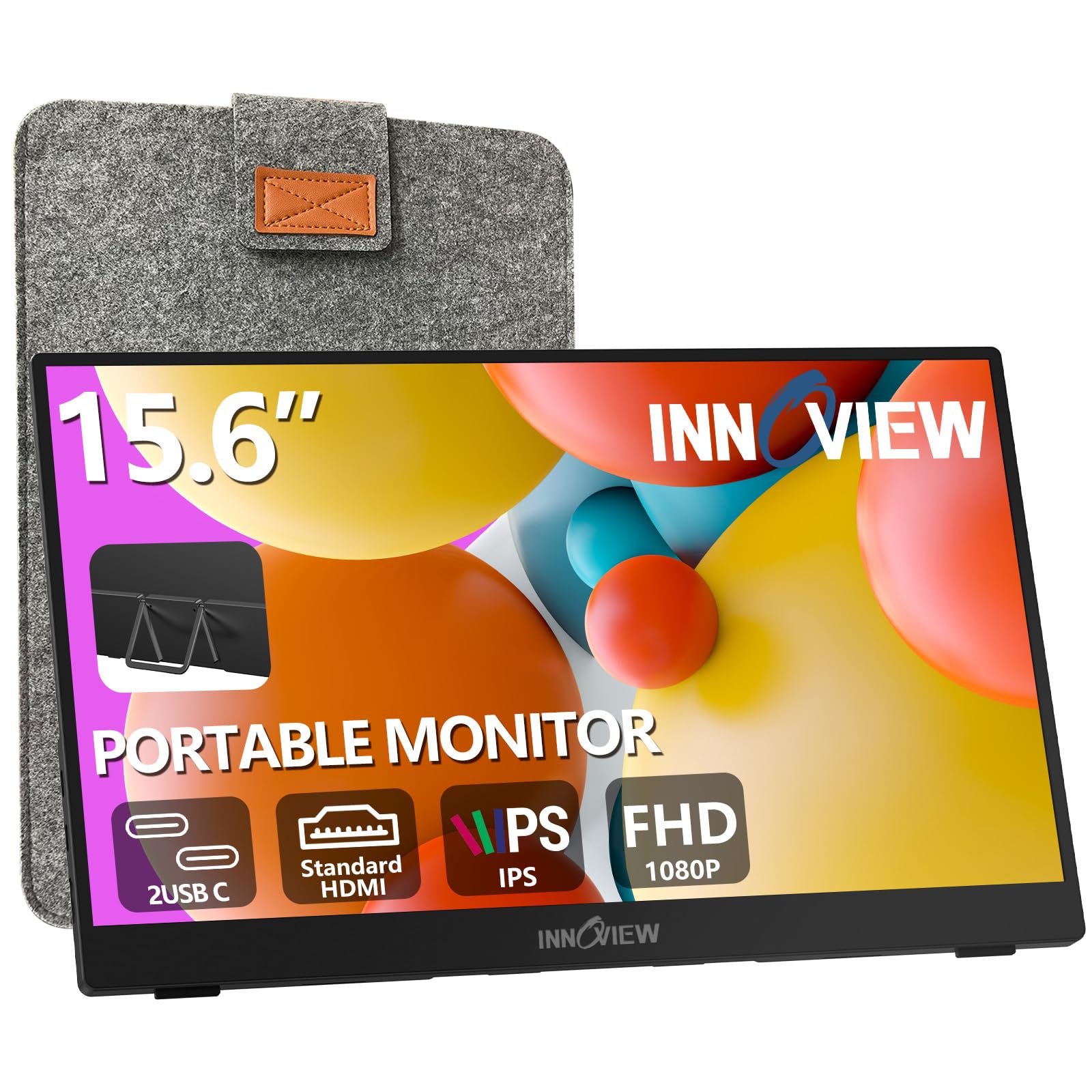 Foto 2 pulgar | Monitor Portátil Innoview 15.6'' 1080p Para Portátil Con Funda - Venta Internacional.