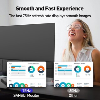 Foto 4 | Monitor De Ordenador Sansui Es-22x3 22'' Ips Fhd 1080p 75hz - Venta Internacional.