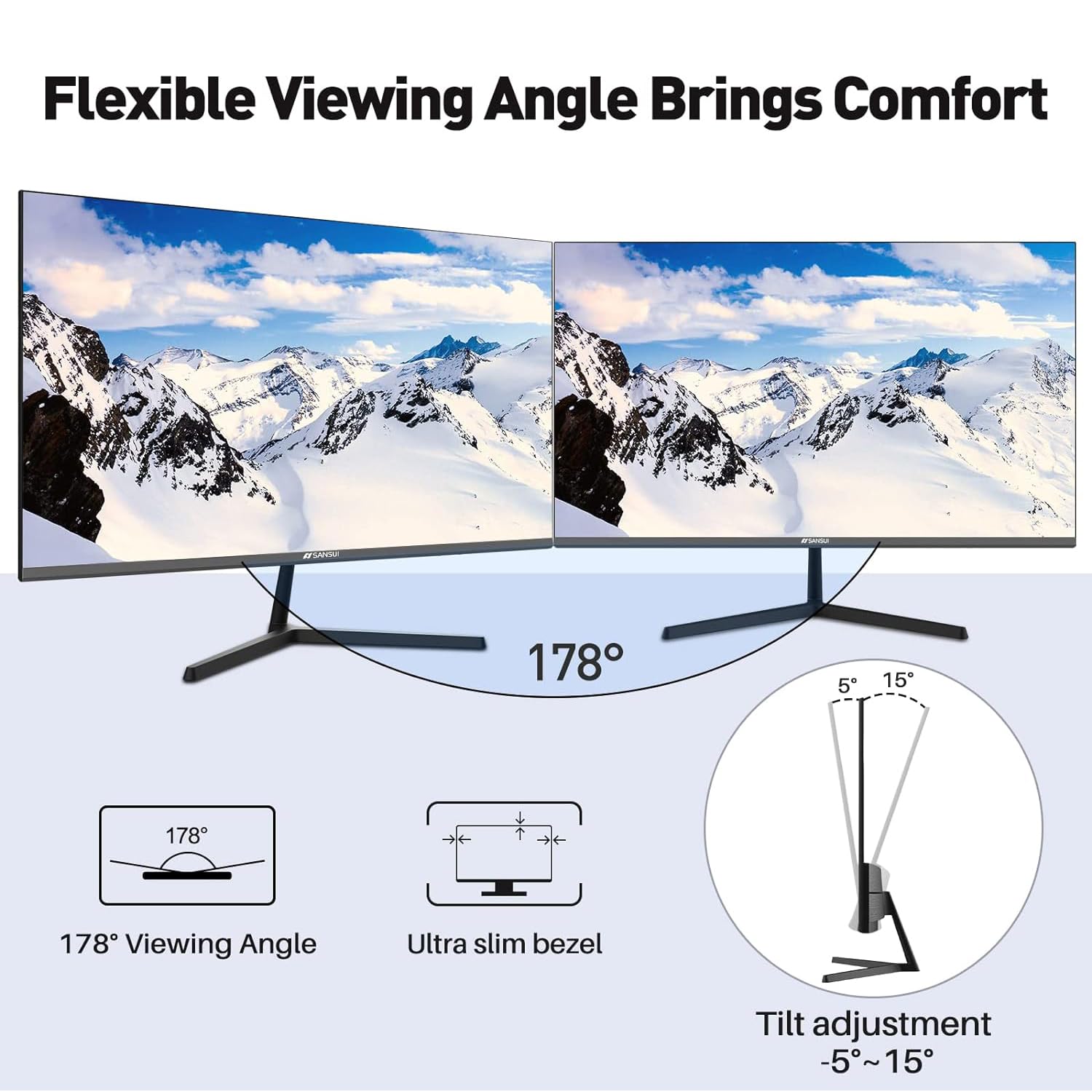 Foto 7 pulgar | Monitor De Ordenador Sansui Es-22x3 22'' Ips Fhd 1080p 75hz - Venta Internacional.