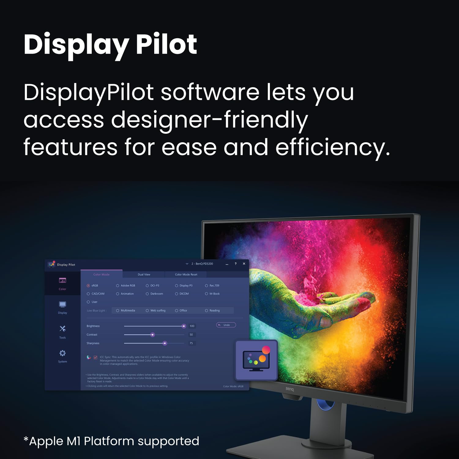 Foto 5 | Monitor Benq Pd2705q Ips Qhd 1440p Preparado Para Mac De 27 Pulgadas - Venta Internacional.