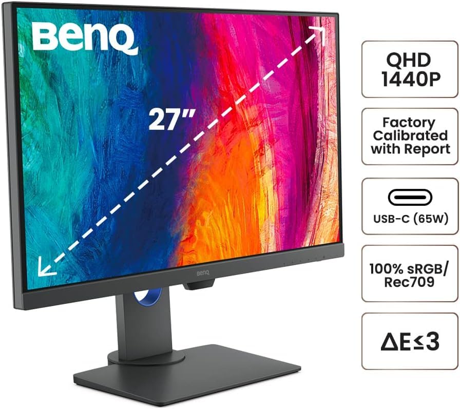 Foto 6 | Monitor Benq Pd2705q Ips Qhd 1440p Preparado Para Mac De 27 Pulgadas - Venta Internacional.