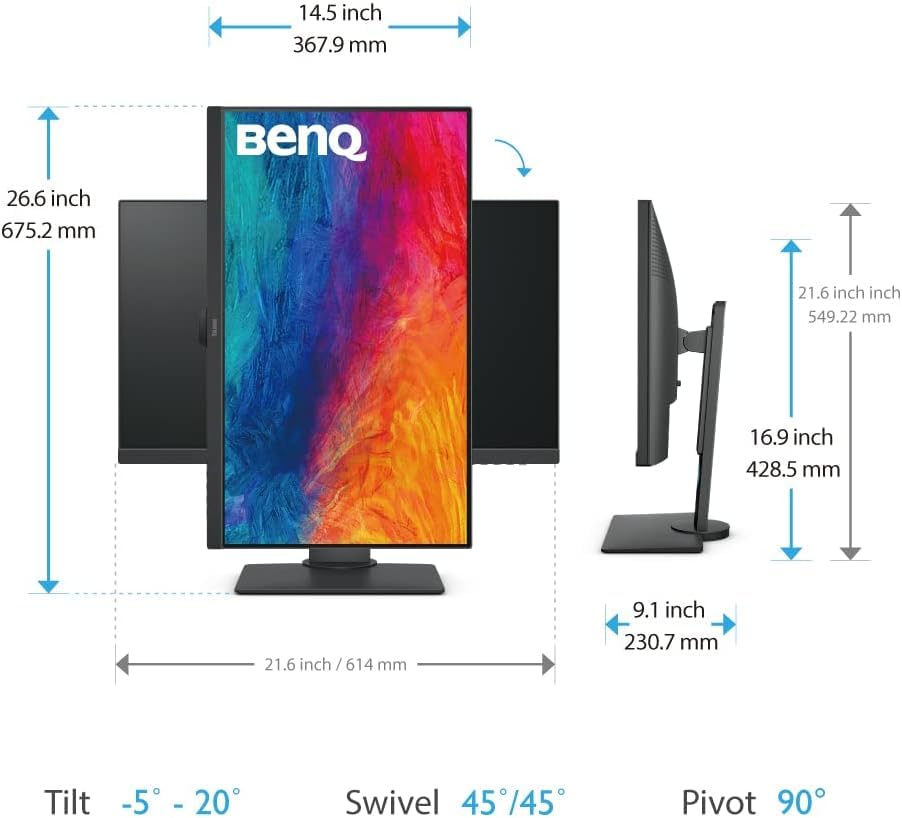 Foto 7 | Monitor Benq Pd2705q Ips Qhd 1440p Preparado Para Mac De 27 Pulgadas - Venta Internacional.