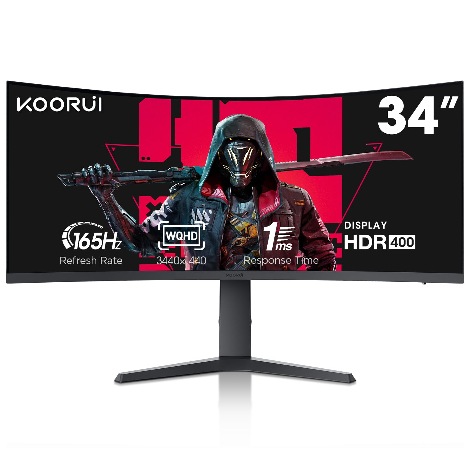 Foto 2 pulgar | Monitor Koorui De 34 Pulgadas, Ultraancho, Curvo, 144 Hz, 165 Hz, Wqhd, 3440 X 1440 - Venta Internacional.