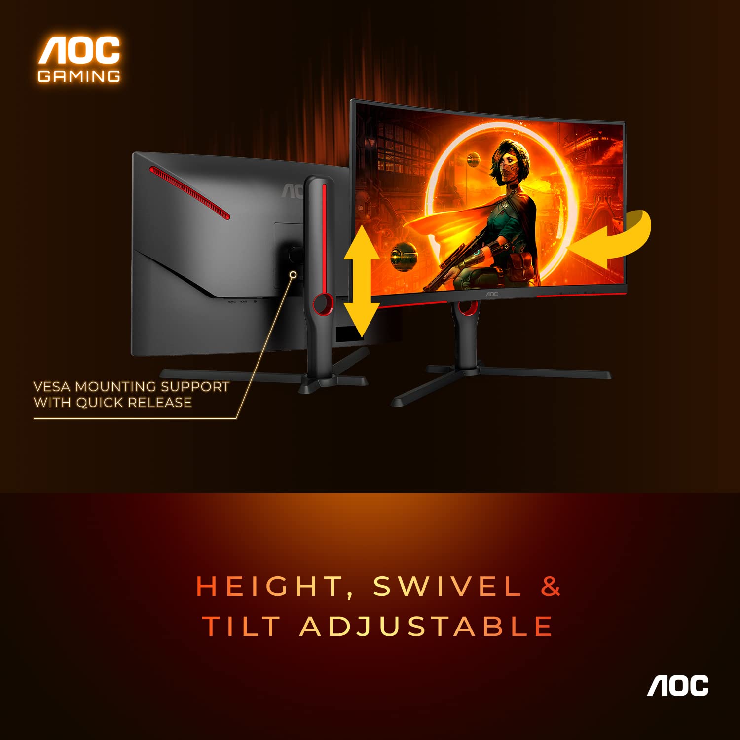 Foto 6 | Monitor Aoc Cq27g3z Para Juegos Curvo De 27 Pulgadas, Qhd 2k, 240 Hz - Venta Internacional.