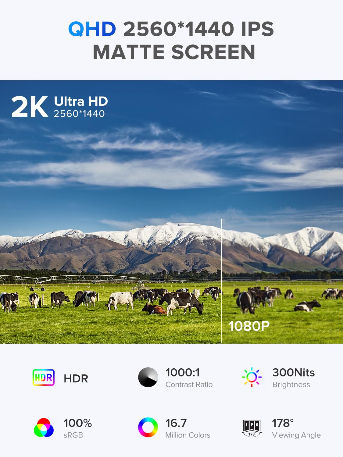 Foto 5 pulgar | Monitor Portátil Uperfect 2k de 22 Pulgadas Con Vesa Y Soporte De 180° - Venta Internacional