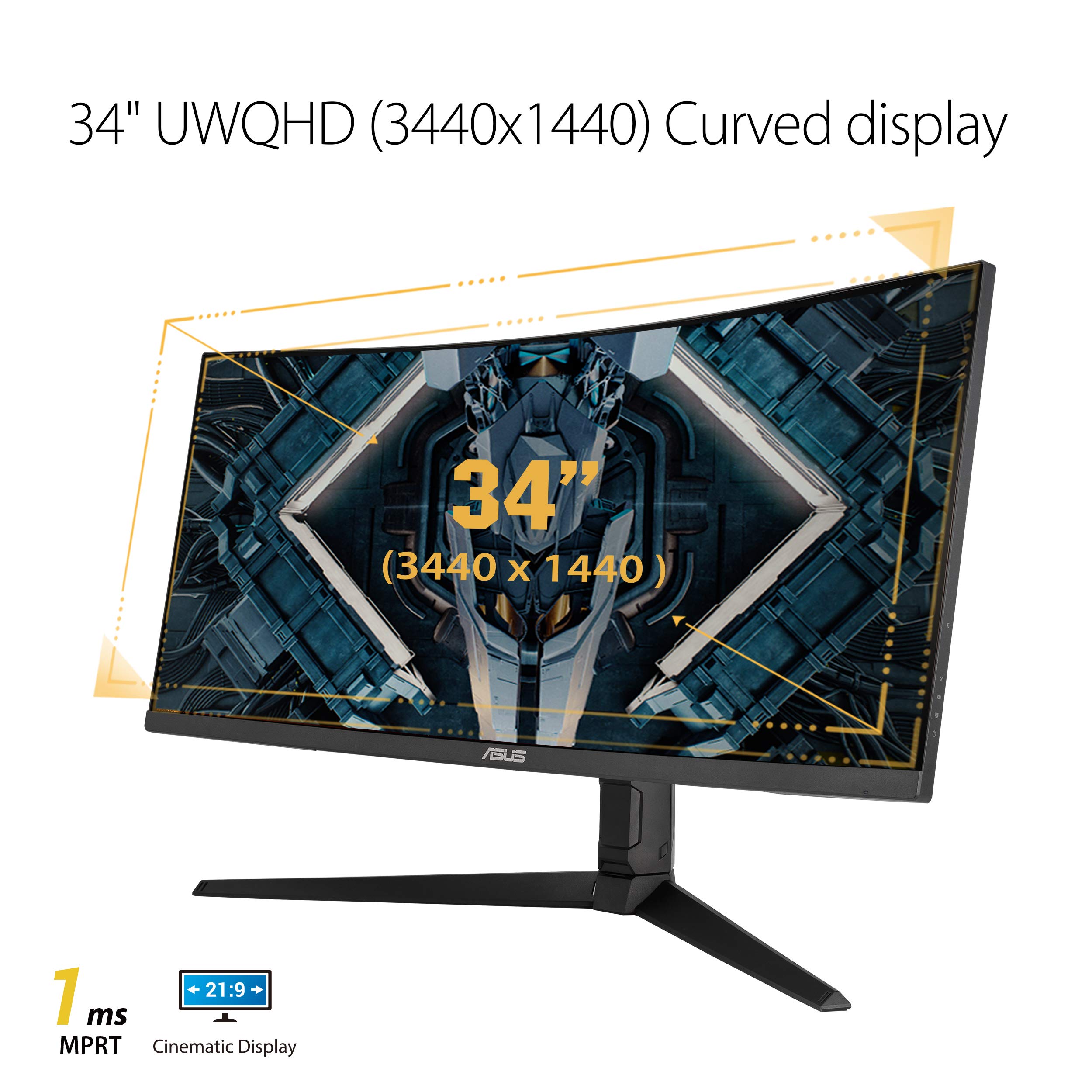 Foto 2 | Monitor Asus Tuf Curvo 34 Pulgadas Wqhd 165 Hz 1 Ms Freesync - Venta Internacional.