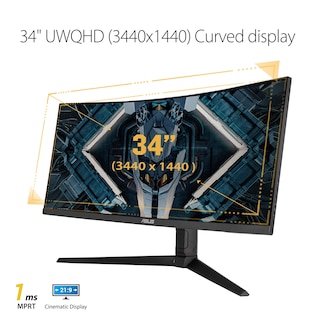 Foto 2 | Monitor Asus Tuf Curvo 34 Pulgadas Wqhd 165 Hz 1 Ms Freesync - Venta Internacional.