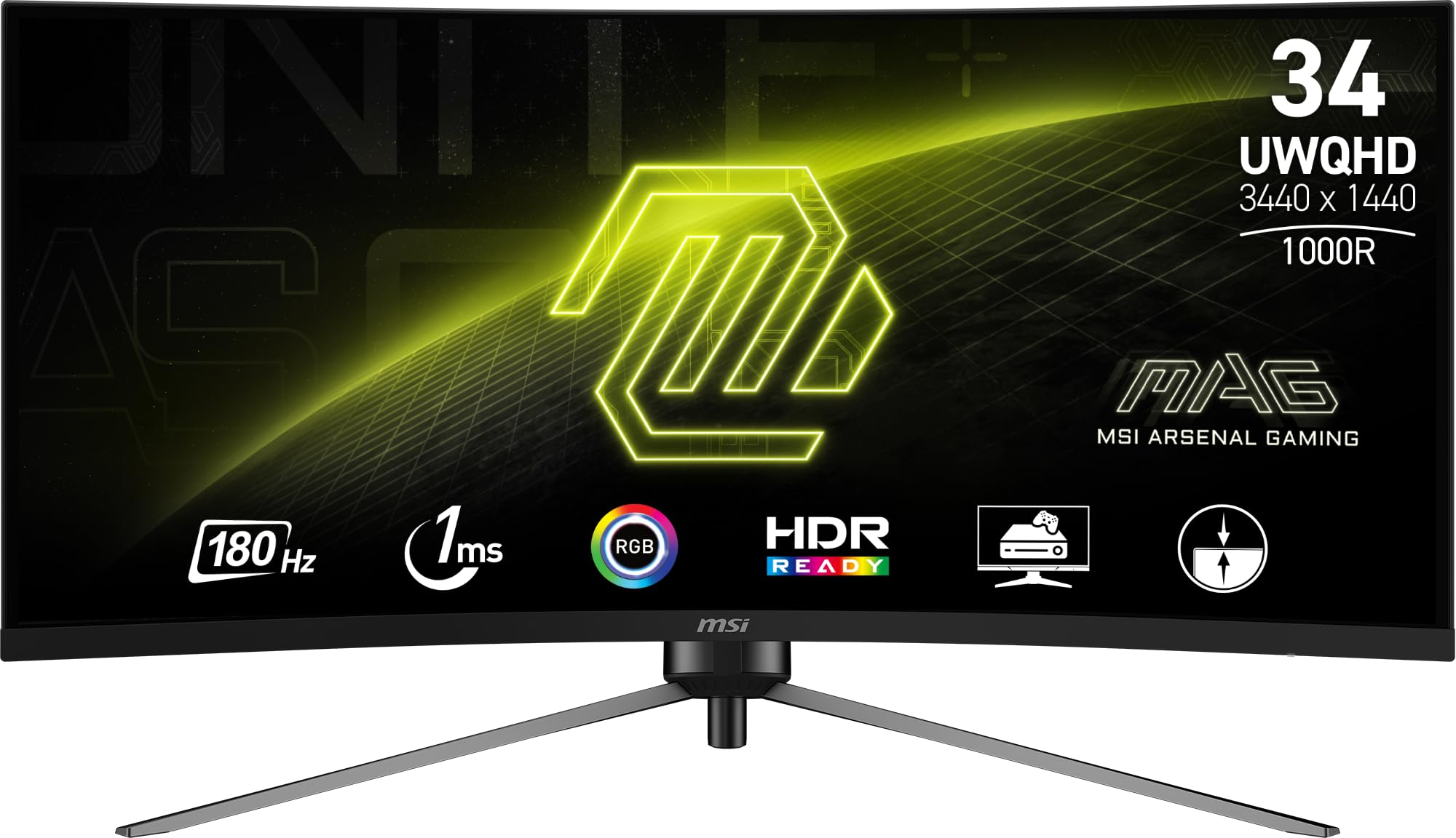 Monitor De Ordenador Msi Mag345cqr Uwqhd De 34 Pulgadas 3440 X 1440 180 Hz - Venta Internacional.