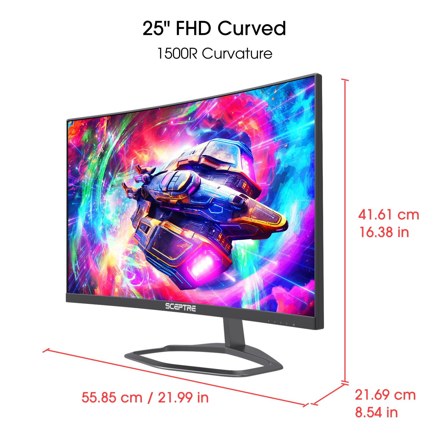 Foto 3 pulgar | Monitor Para Videojuegos Sceptre Curved 24,5 Pulgadas 240 Hz 1080p R1500 1 Ms - Venta Internacional.