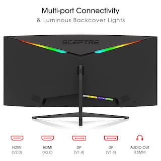 Foto 5 | Monitor Sceptre Curvo Ultrawide De 34 Pulgadas Wqhd 3440 X 1440 165 Hz - Venta Internacional.