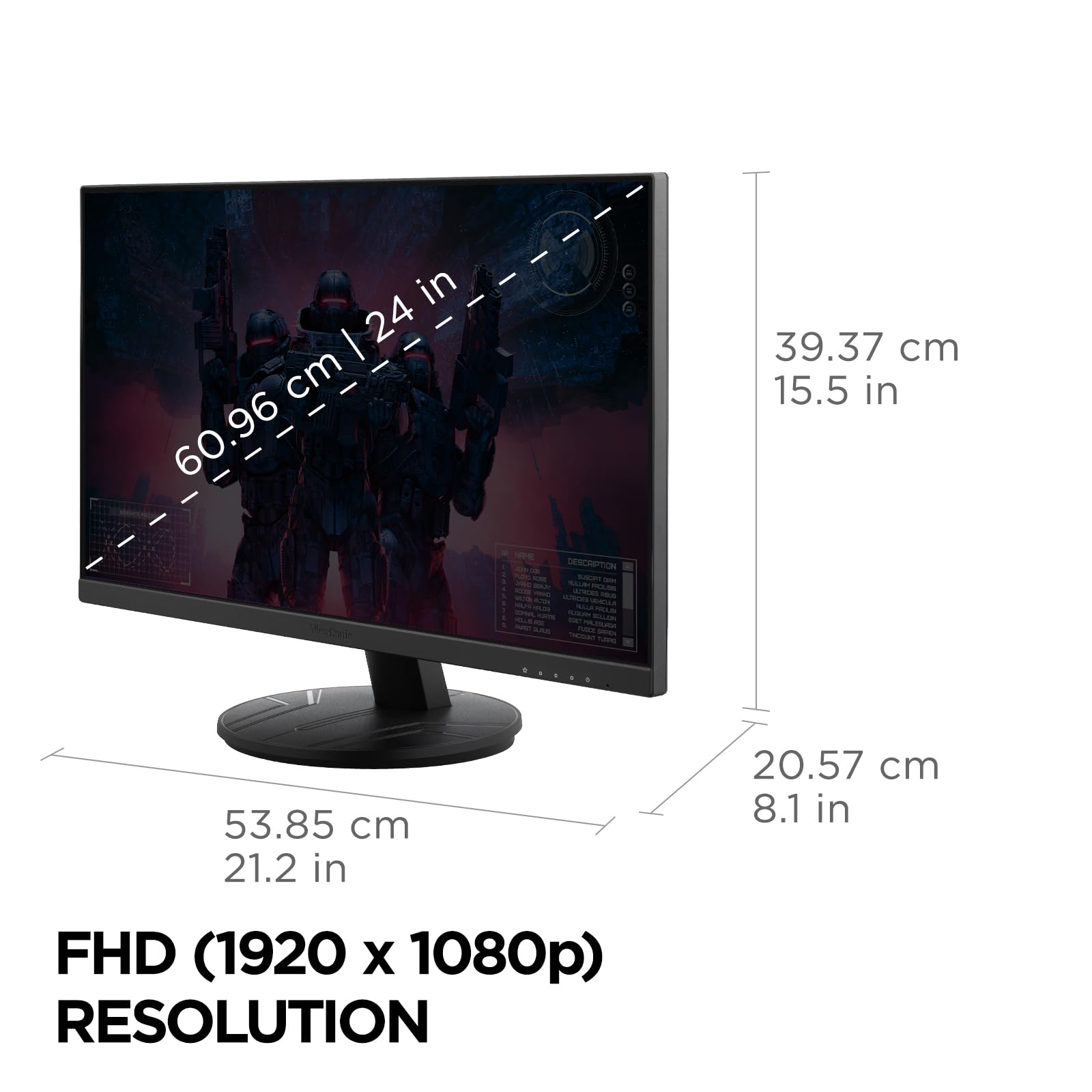 Foto 4 | Monitor Viewsonic Vx2416a Ips De 24 Pulgadas, 1080p, 1 Ms, 120 Hz, Con Protección Ocular - Venta Internacional.