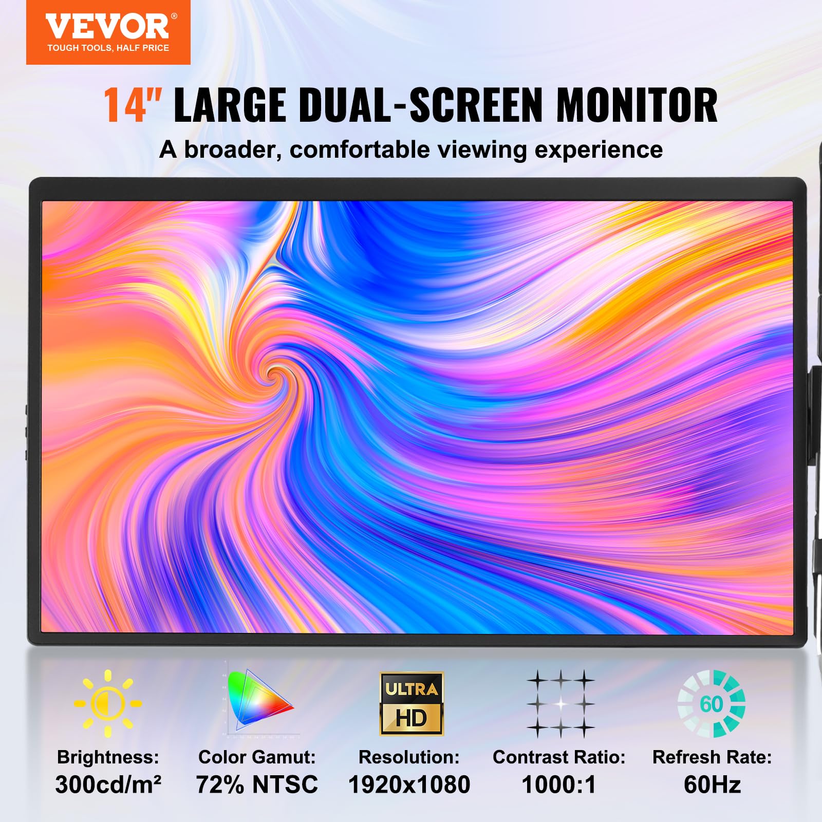 Foto 3 pulgar | Extensor De Pantalla Portátil Para Portátil Vevor 14 Pulgadas Fhd 1080p Ips - Venta Internacional.