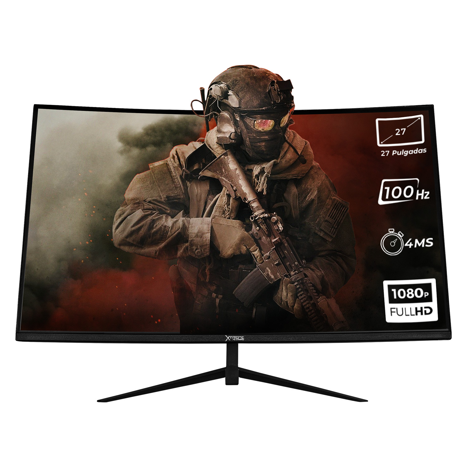 Foto 2 pulgar | Monitor Gamer Xtreme Pc Gaming Clarity Curvo 27'' 4ms 100hz Fhd Va Hdmi Negro Freesync G-sync