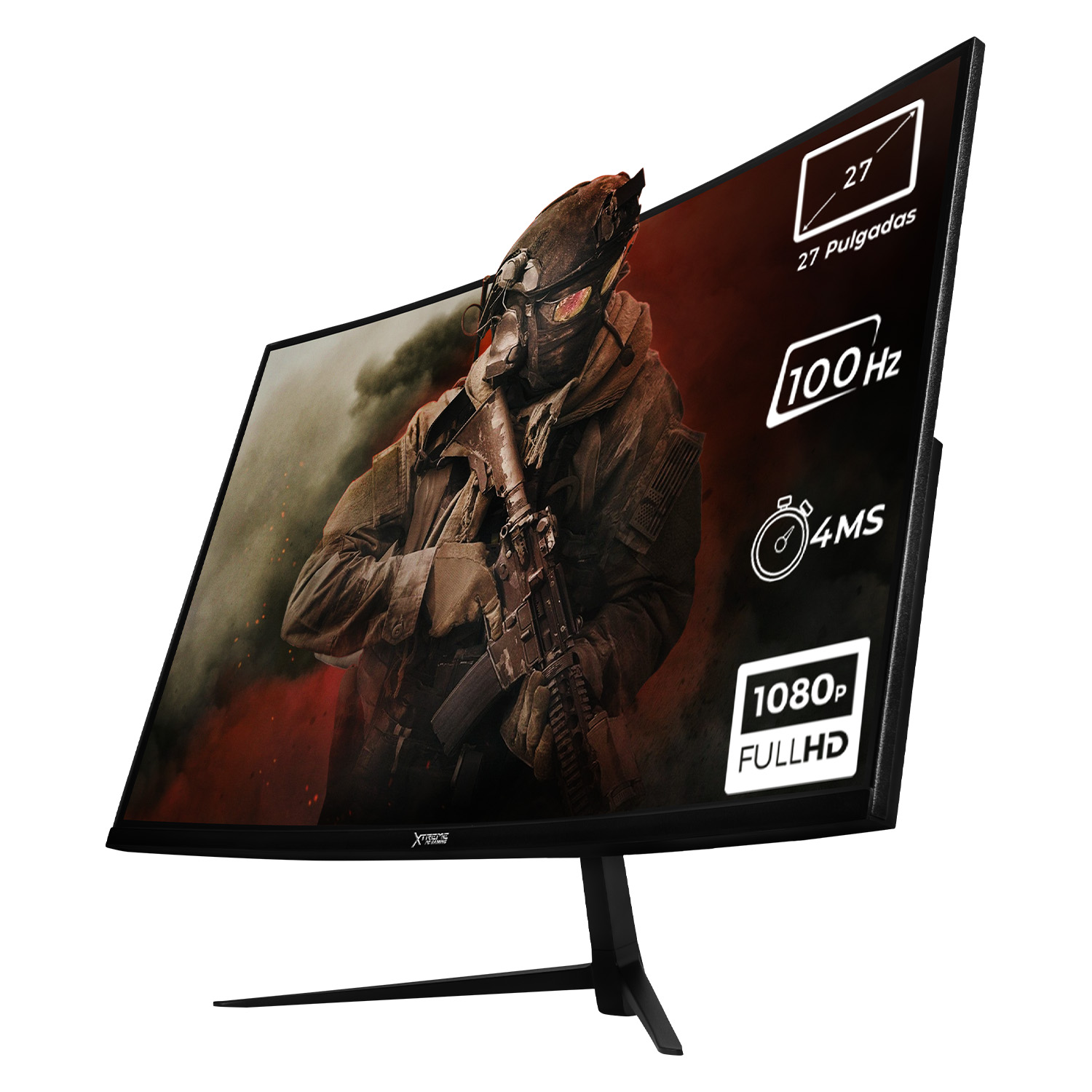 Foto 3 pulgar | Monitor Gamer Xtreme Pc Gaming Clarity Curvo 27'' 4ms 100hz Fhd Va Hdmi Negro Freesync G-sync