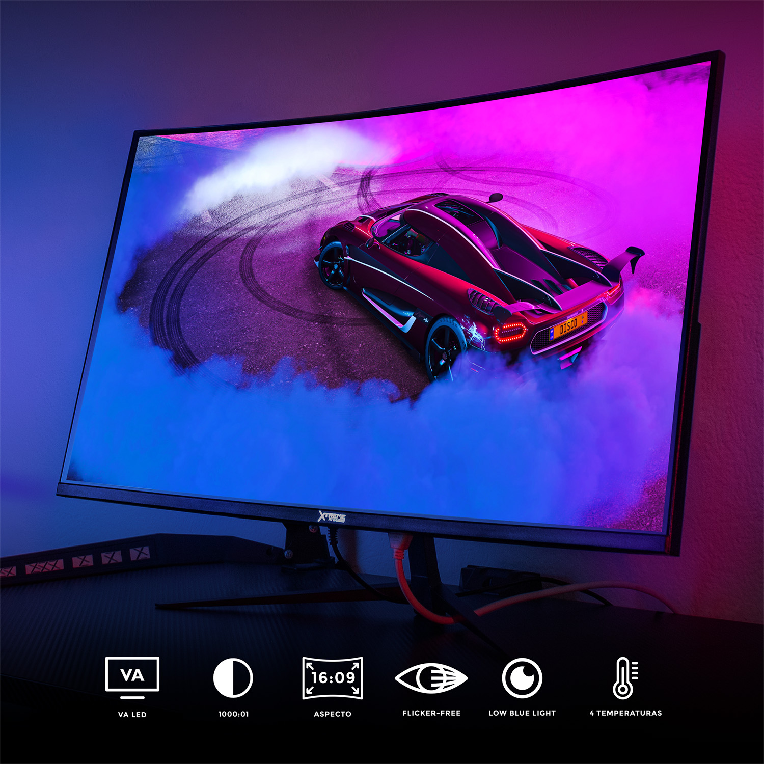 Foto 7 pulgar | Monitor Gamer Xtreme Pc Gaming Clarity Curvo 27'' 4ms 100hz Fhd Va Hdmi Negro Freesync G-sync