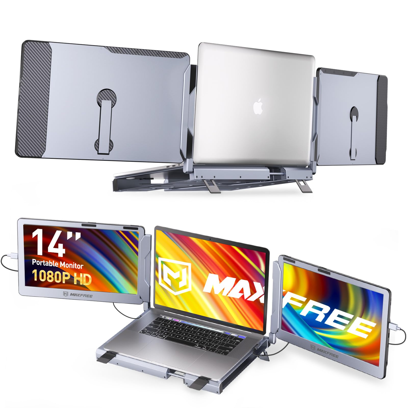 Extensor De Monitor Para Portátil Maxfree F2 Con Triple Pantalla De 14 Pulgadas - Venta Internacional.