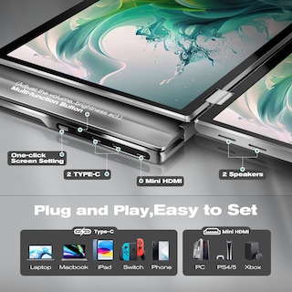 Foto 2 | Extensor De Pantalla Para Portátil Kefeya 15.6'' Full Hd Para Windows Y Mac - Venta Internacional.