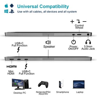 Foto 5 | Monitor Portátil Kyy 15,6 Pulgadas 1080p Fhd Usb-c Hdmi Con Cubierta - Venta Internacional.