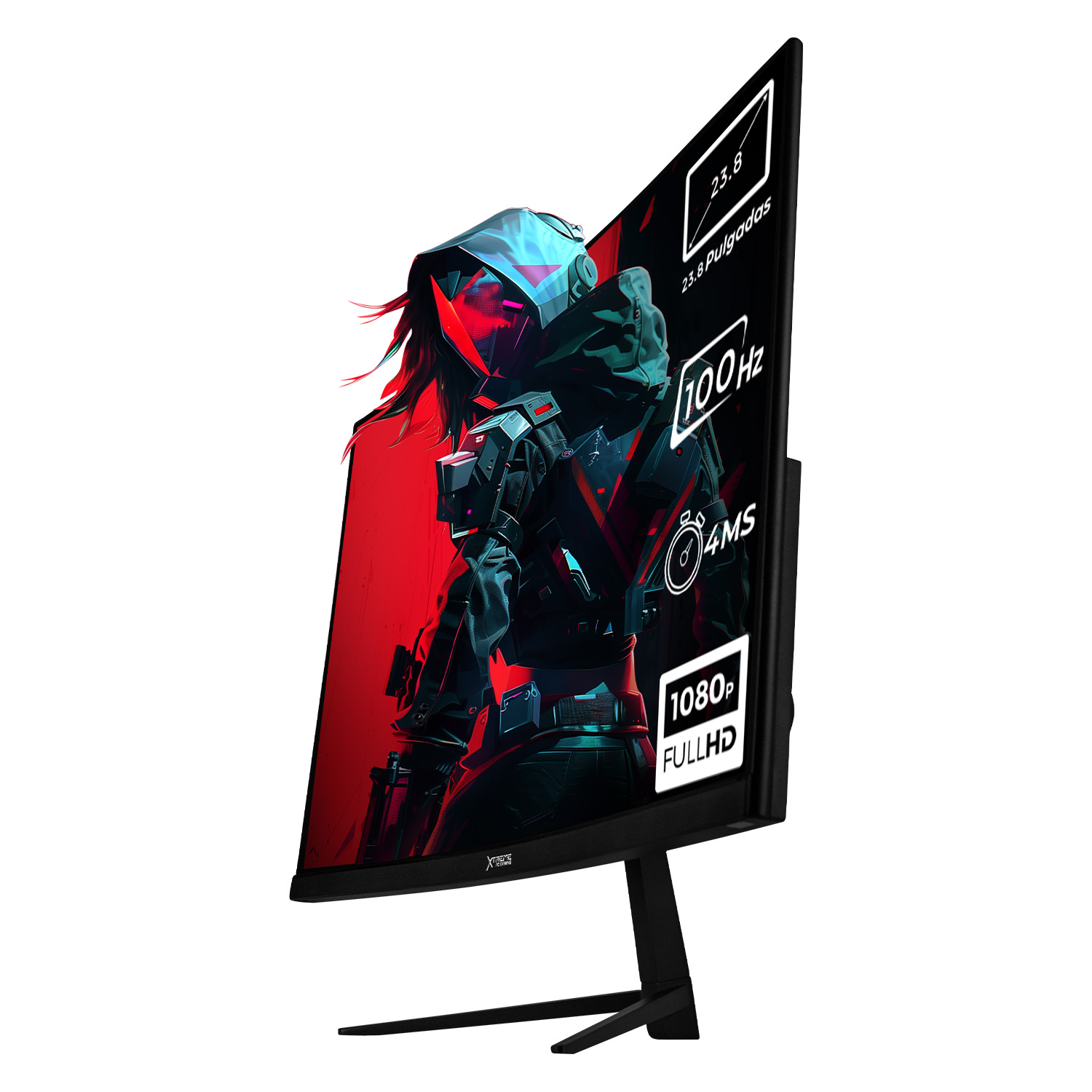 Foto 2 | Monitor Gamer Xtreme Pc Gaming Clarity Curvo 23.8'' 4ms 100hz Fhd Va Hdmi Negro Freesync G-sync