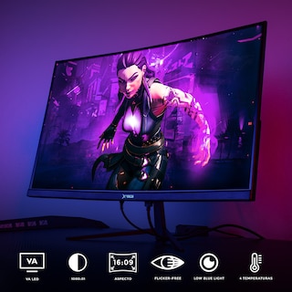 Foto 6 | Monitor Gamer Xtreme Pc Gaming Clarity Curvo 23.8'' 4ms 100hz Fhd Va Hdmi Negro Freesync G-sync