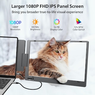 Foto 3 | Monitor Portátil Kyy Triple 14'' Fhd 1080p Usb-c - Venta Internacional