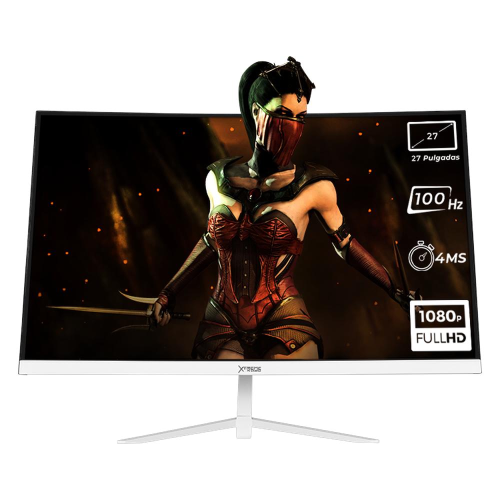 Foto 2 pulgar | Monitor Gamer Xtreme Pc Gaming Clarity Curvo 27'' 4ms 100hz Fhd Va Hdmi Blanco Freesync G-sync