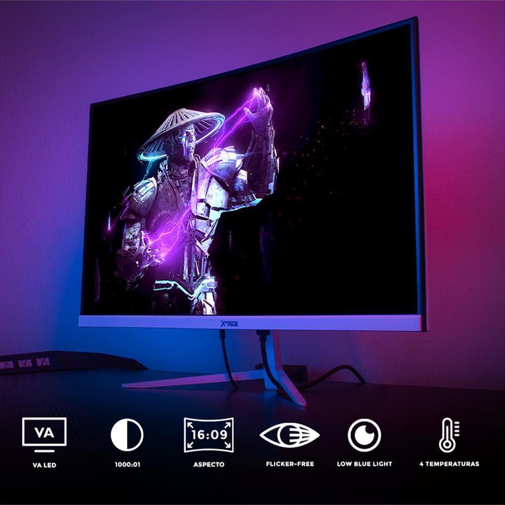 Foto 6 pulgar | Monitor Gamer Xtreme Pc Gaming Clarity Curvo 27'' 4ms 100hz Fhd Va Hdmi Blanco Freesync G-sync