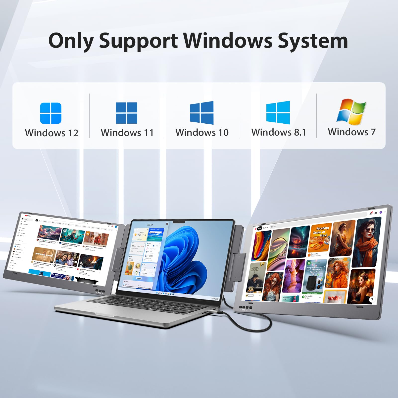 Foto 2 | Extensor De Pantalla Triple Para Portátil Kyy X90 14'' 1080p Fhd Ips - Venta Internacional.