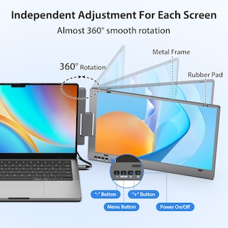 Foto 5 | Extensor De Pantalla Triple Para Portátil Kyy X90 14'' 1080p Fhd Ips - Venta Internacional.