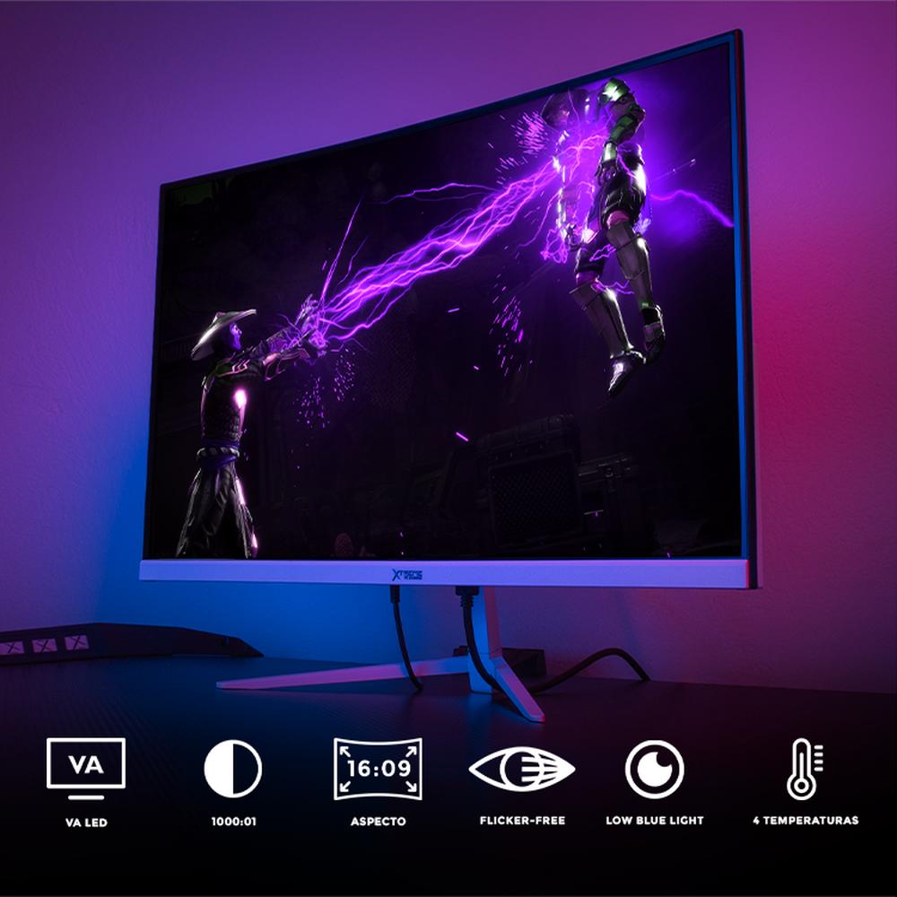 Foto 6 pulgar | Monitor Gamer Xtreme Pc Gaming Clarity Curvo 23.8'' 4ms 100hz Fhd Va Hdmi Blanco Freesync G-sync