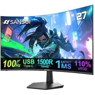 Foto 1 | Monitor Sansui Curvo Usb Tipo-c Fhd 1080p De 27 Pulgadas Y 100 Hz - Venta Internacional.