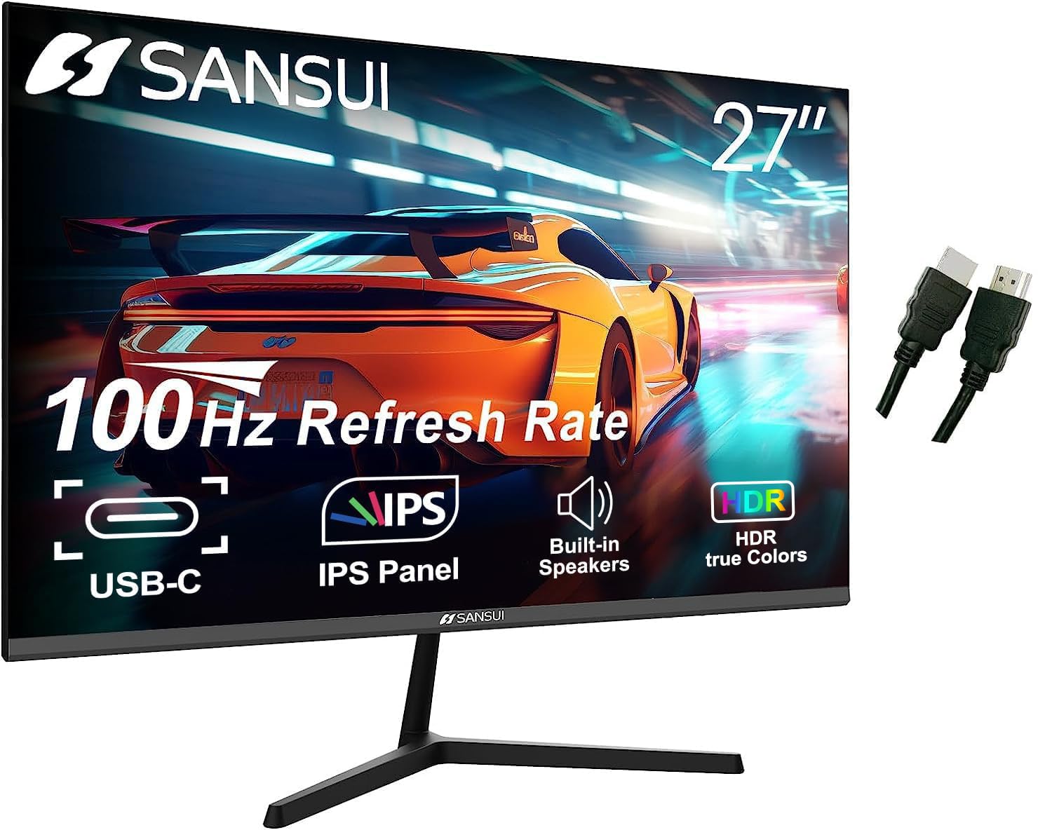 Monitor De Ordenador Sansui 27 Pulgadas 100 Hz Ips Usb Tipo C Fhd 1080p - Venta Internacional.