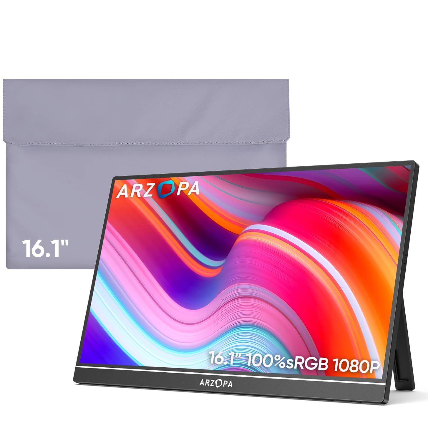 Foto 2 pulgar | Monitor Portátil Arzopa De 16.1 Pulgadas 100% Srgb Fhd Con Funda - Venta Internacional.